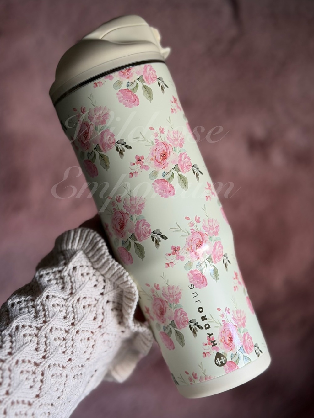 NWT 32OZ HYDROJUG KEEPSAKE PINK ROSE TOILE COQUETTE Tumbler ease2o